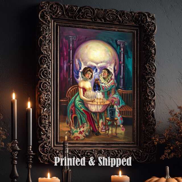 Dali's Pierrot Art Print Surrealist Gothic Clown Painting - image 1