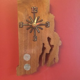 Rhode Island Handmade State Quarter Clock With Inlaid Quarters. Fully Customizable - thumbnail 2