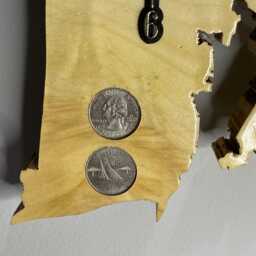 Rhode Island Handmade State Quarter Clock With Inlaid Quarters. Fully Customizable - thumbnail 4