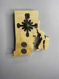 Rhode Island Handmade State Quarter Clock With Inlaid Quarters. Fully Customizable - thumbnail 1