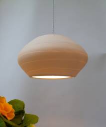Porcelain Mushroom Ball With Spirals, Pendant Light - thumbnail 1