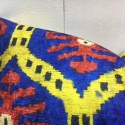 Ikat Silk Pillow Cover 12x20, Handwoven Accent - thumbnail 3