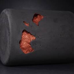 Lava Concrete Pot, Charcoal Copper Holder, Modern Organic Decor - Volcano Collection - thumbnail 2