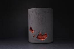 Lava Concrete Pot, Charcoal Copper Holder, Modern Organic Decor - Volcano Collection - thumbnail 1