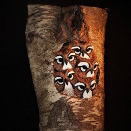 Owl Wood Carving Hand Carved & Sculpted Bird Art - Ooak - thumbnail 4