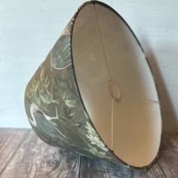 Heron Fabric Empire Lampshade, Handmade Green Linen Pendant Shade - thumbnail 4