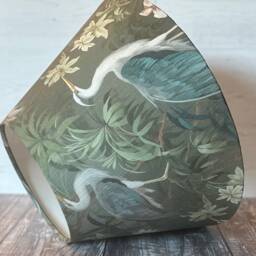 Empire Lampshade, Heron Fabric Table Handmade Small Green Large Lampshade - thumbnail 2