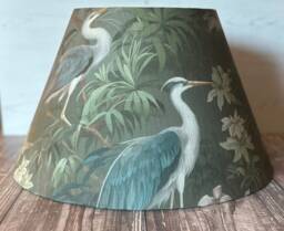 Empire Lampshade, Heron Fabric Table Handmade Small Green Large Lampshade - thumbnail 1