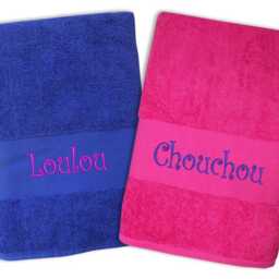 Personalized Bath Towel With An Embroidered First Name, 100x150cm, 450 Gr/M2, Several Designs, Birthday Gift, Child, Birth, Baby, Christmas - thumbnail 4