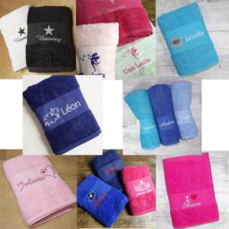 Personalized Bath Towel With An Embroidered First Name, 100x150cm, 450 Gr/M2, Several Designs, Birthday Gift, Child, Birth, Baby, Christmas - thumbnail 2