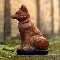 Stone Cute Fox Statue Concrete Sculpture Outdoor Animal Figurine Cement Forest Ornament Nature Yard Art Woodland Decoration Gift - thumbnail 2