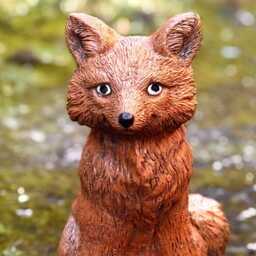Stone Cute Fox Statue Concrete Sculpture Outdoor Animal Figurine Cement Forest Ornament Nature Yard Art Woodland Decoration Gift - thumbnail 3