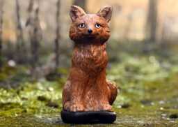 Stone Cute Fox Statue Concrete Sculpture Outdoor Animal Figurine Cement Forest Ornament Nature Yard Art Woodland Decoration Gift