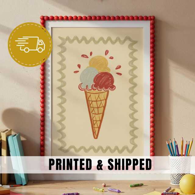 Whimsical Ice Cream Nursery Wall Art Printable Cute Dessert Illustration For Baby Room Kitchen Decor Toddler Digital Download - 110 - image 1