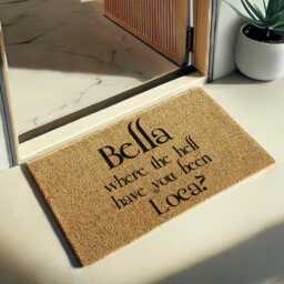 Bella Where The Hell Have You Been Loca Doormat, Funny Twilight Welcome Mat, Meme Gift For Her, Teen Girl Gift, Housewarming - thumbnail 2