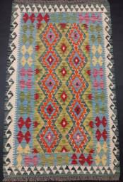 Kilim Rug Classic, Handmade Artisan Afghan Turkish Aztec Natural Wool 154x96 cm - thumbnail 1