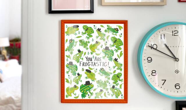 You Are Frogtastic Art Print Digital Download - Printable Artwork Illustration House Warming Gift
