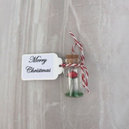 Miniature Christmas Rose in Bottle, Perfect Stocking Filler Or Little Gift For Xmas, Table Gift, Decoration, Bauble - thumbnail 3