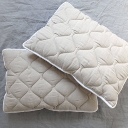 Organic Wool Pillow Linen Quilted Cover, Winter Bedding - thumbnail 3