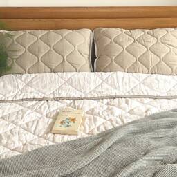 Organic Wool Pillow Linen Quilted Cover, Winter Bedding - thumbnail 2