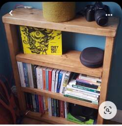 Handmade Rustic Solid Wood Bookcase Chunky Pine Shelving Unit - thumbnail 1