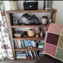 Handmade Rustic Solid Wood Bookcase Chunky Pine Shelving Unit - thumbnail 2