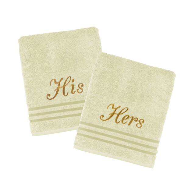 Personalised His & Hers Wedding Bath Towel Set - 5 Colour Options Anniversary Gift 100% Egyptian Cotton - image 1