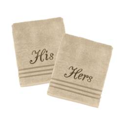Personalised His & Hers Wedding Bath Towel Set - 5 Colour Options Anniversary Gift 100% Egyptian Cotton - thumbnail 4