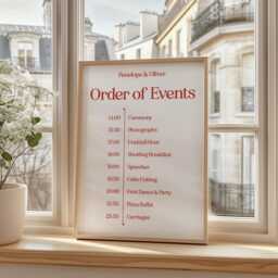 Modern Wedding Order Of Events Sign Minimalist Ceremony Timeline Print - thumbnail 2
