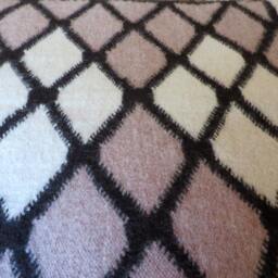 Handwoven Wool Rug Beige White Geometric Throw, Scandinavian Decor - 210x185cm - thumbnail 3