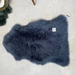 Blue Sheepskin Rug, Dark Blue Wool Genuine Sheepskin, Interior Decor , Amazing Gift - thumbnail 2