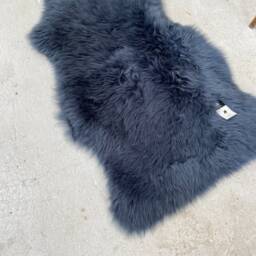 Blue Sheepskin Rug, Dark Blue Wool Genuine Sheepskin, Interior Decor , Amazing Gift - thumbnail 3