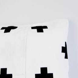 Black Crosses Pillow Cover, Modern Monochrome Nursery Decor, Black & White Cushion Cross Throw Pillow, Geometric - thumbnail 3