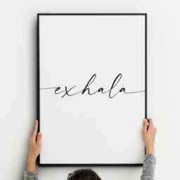 Inhala Exhala Prints - Set Of 2 - Spanish Language Wall Art Mindful Decor For Home Or Yoga Space Unframed - thumbnail 3