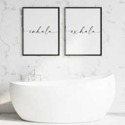Inhala Exhala Prints - Set Of 2 - Spanish Language Wall Art Mindful Decor For Home Or Yoga Space Unframed - thumbnail 4