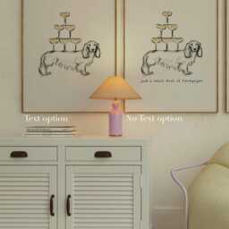 Dachshund & Champagne Art Print Wall For Dog Lover - thumbnail 3