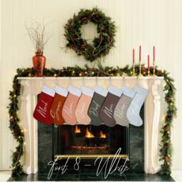 Personalized Embroidered Linen Christmas Stocking - Family Decoration