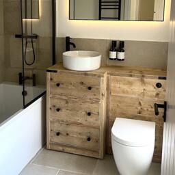 Lancaster - Combination Bathroom Vanity Handmade Reclaimed Timber With 3 Drawers