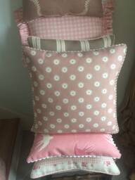 Vanessa Arbuthnott Pretty Maids Designer Cushion Cover Made To Order Dusky Pink 45cm - thumbnail 1