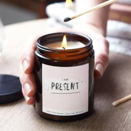 I Am Present Soy Candle Gift, Mindfulness Apothecary Candle, Personalised - thumbnail 1