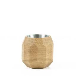 Geometric Wooden Pen Holder Handcrafted Oak Desk Organizer - thumbnail 2