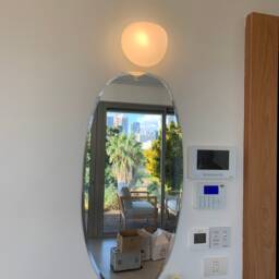 Flattened Glass Wall Lighting - White Lamp Vanity Light Fixture, Sconce, Lamp, , Small - thumbnail 4