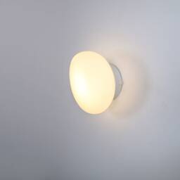 Flattened Glass Wall Lighting - White Lamp Vanity Light Fixture, Sconce, Lamp, , Small - thumbnail 2