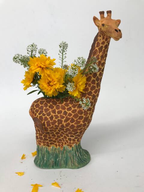 Giraffe Vase, Animal Sculpture, Fish Decor , Home - image 1