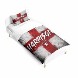 Football Trophy Personalised Name England Flag Cot Bed Set Nursery Bedding Supporter Present St Georges Cross Boy Room Decor Gift - thumbnail 4