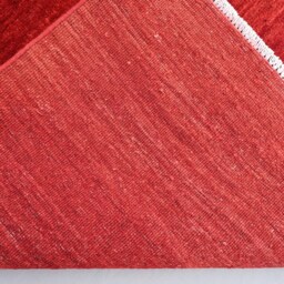 3'5x4'8 Ft Red Plain Rug, Afghan Hand Knotted Veg Dyes Wool Rug, Turkmen Tribal Modern Oriental Gabbeh Home Decor Kitchen Rug - thumbnail 4