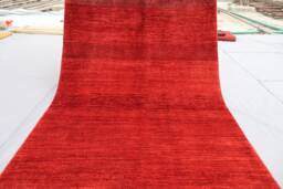 3'5x4'8 Ft Red Plain Rug, Afghan Hand Knotted Veg Dyes Wool Rug, Turkmen Tribal Modern Oriental Gabbeh Home Decor Kitchen Rug - thumbnail 1