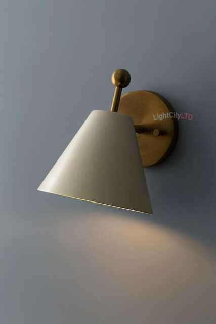 Mid-Century Wall Lamp Light Handmade Brass Pivot Sconce - image 1
