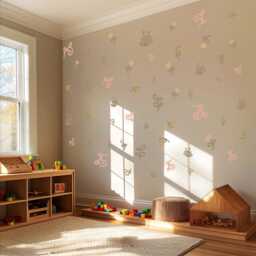 Boho Floral Wall Decals For Nursery, Neutral Flower Stickers, Peel & Stick Girls Bedroom Decor, Kids Room - thumbnail 2