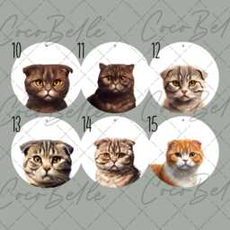 Personalised Scottish Fold Bauble, Any Colour Digital Illustration Real Glitter Grey Cat Name Christmas Mum Gift Ideas Lover Owner - thumbnail 3